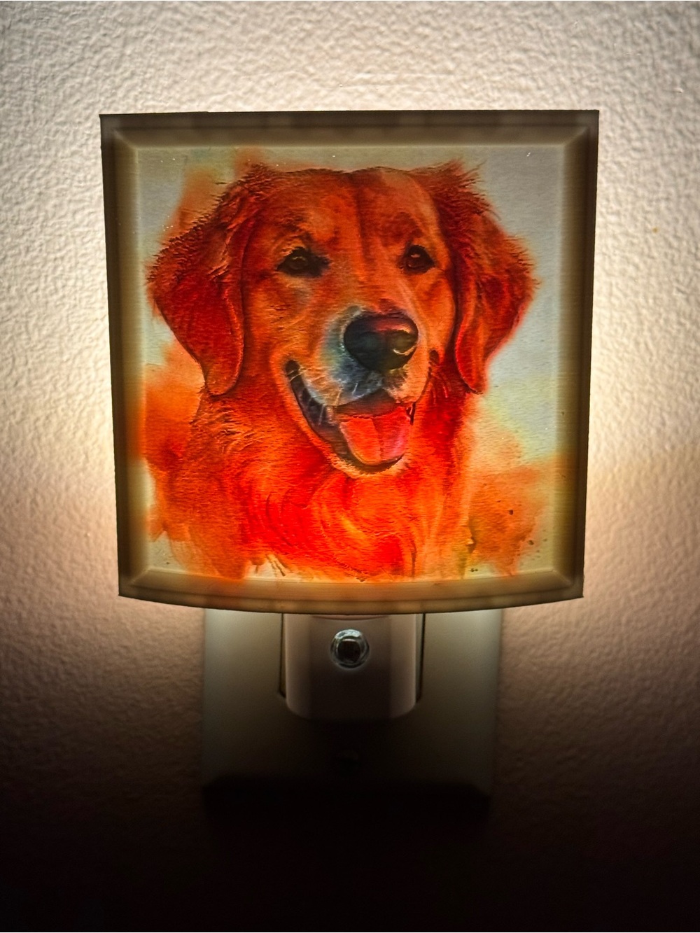 Golden Retriever Night Light Shade - Orange Dog Art